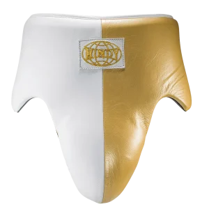 White & Gold Groin Guard - Pro boxing series